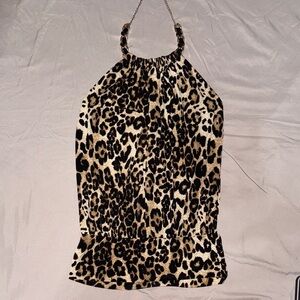 Sabora Animal Print Halter Blouse